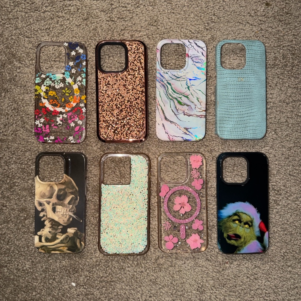 Set of 8 iPhone 14 Pro Assorted Phone Cases